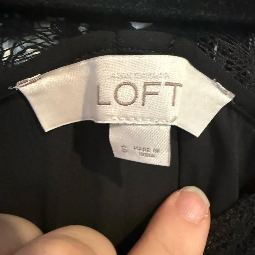 LOFT Black Lace Blouse - Picture 2 of 5